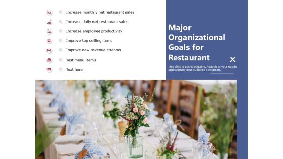 Major Organizational Goals For Restaurant Ppt PowerPoint Presentation Outline Professional PDF Major Organizational Goals For Restaurant Ppt PowerPoint Presentation Outline Professional PDF