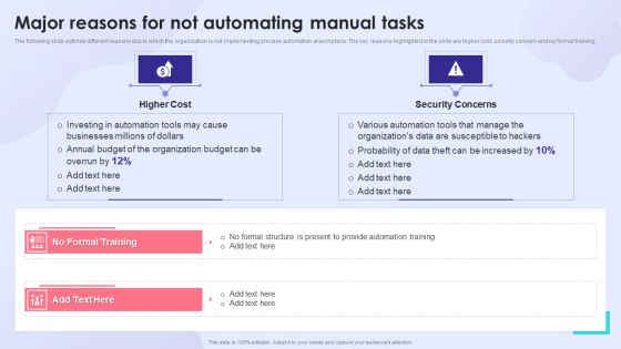 Major Reasons For Not Automating Manual Tasks Inspiration PDF Major Reasons For Not Automating Manual Tasks Inspiration PDF