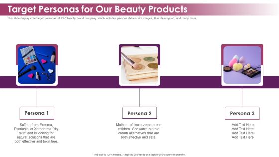 Makeup And Skincare Brand Target Personas For Our Beauty Products Ppt Icon Picture PDF Makeup And Skincare Brand Target Personas For Our Beauty Products Ppt Icon Picture PDF