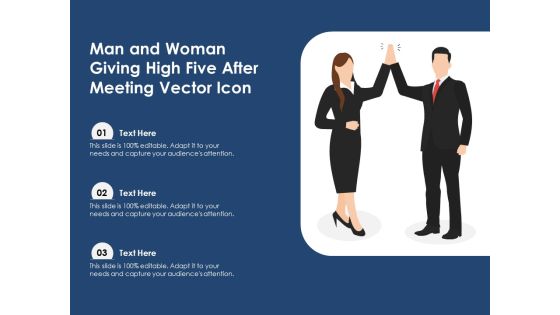 Man And Woman Giving High Five After Meeting Vector Icon Ppt PowerPoint Presentation Summary Slide Portrait Man And Woman Giving High Five After Meeting Vector Icon Ppt PowerPoint Presentation Summary Slide Portrait