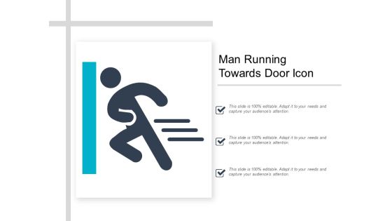 Man Running Towards Door Icon Ppt Powerpoint Presentation Layouts Topics