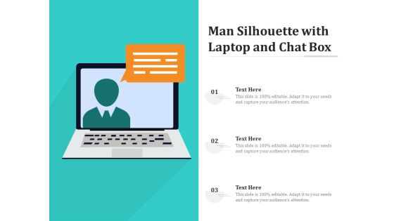 Man Silhouette With Laptop And Chat Box Ppt PowerPoint Presentation Model Samples PDF