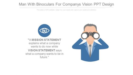 Man With Binoculars For Companys Vision Ppt Design Man With Binoculars For Companys Vision Ppt Design