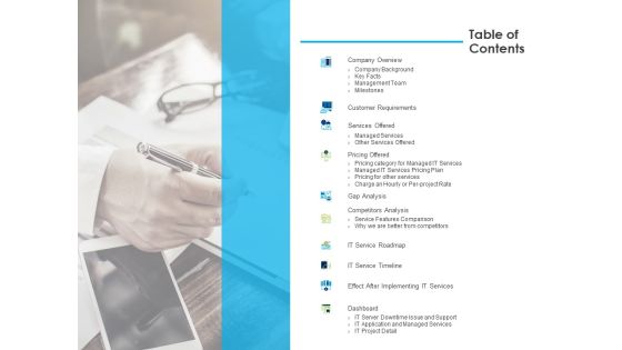 Managed IT Services Pricing Model Table Of Contents Ppt Outline Visuals PDF Managed IT Services Pricing Model Table Of Contents Ppt Outline Visuals PDF
