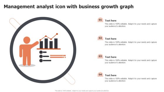 Management Analyst Icon With Business Growth Graph Ppt Professional Themes PDF Management Analyst Icon With Business Growth Graph Ppt Professional Themes PDF