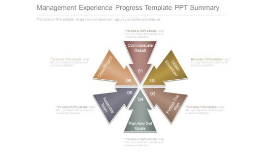 Management Experience Progress Template Ppt Summary Management Experience Progress Template Ppt Summary