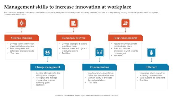 Management Skills To Increase Innovation At Workplace Ppt Example PDF Management Skills To Increase Innovation At Workplace Ppt Example PDF