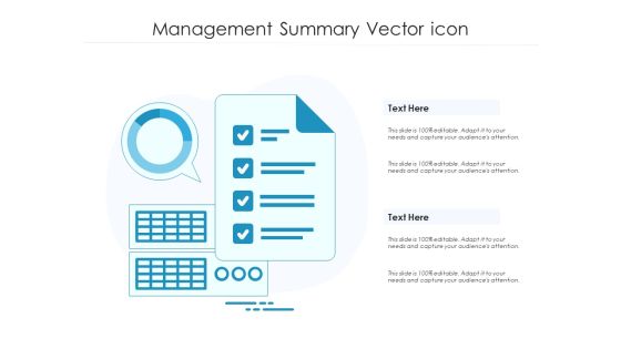 Management Summary Vector Icon Ppt PowerPoint Presentation Professional PDF