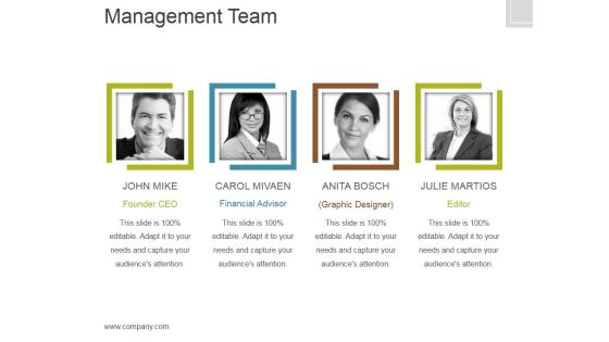 Management Team Template 2 Ppt PowerPoint Presentation Graphics