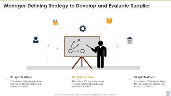 Manager Defining Strategy To Develop And Evaluate Supplier Background PDF Manager Defining Strategy To Develop And Evaluate Supplier Background PDF