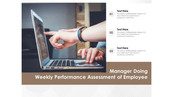 Manager Doing Weekly Performance Assessment Of Employee Ppt PowerPoint Presentation Outline Design Inspiration PDF