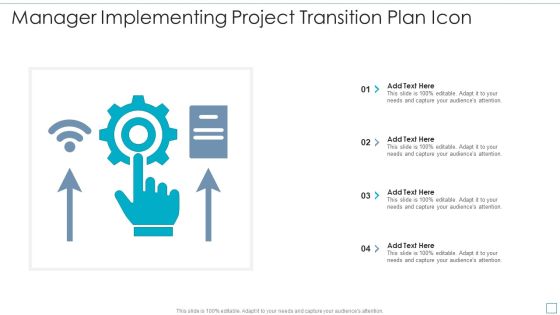 Manager Implementing Project Transition Plan Icon Structure PDF Manager Implementing Project Transition Plan Icon Structure PDF