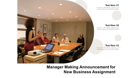 Manager Making Announcement For New Business Assignment Ppt PowerPoint Presentation File Design Ideas PDF Manager Making Announcement For New Business Assignment Ppt PowerPoint Presentation File Design Ideas PDF