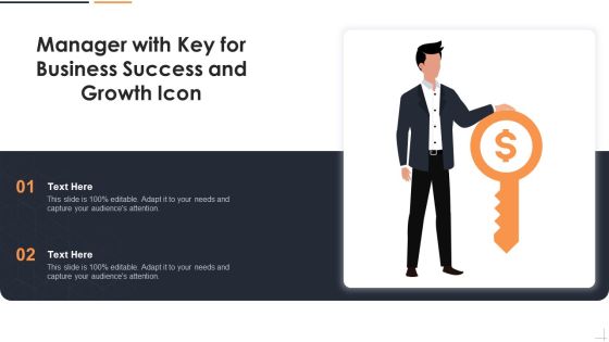 Manager With Key For Business Success And Growth Icon Mockup PDF Manager With Key For Business Success And Growth Icon Mockup PDF
