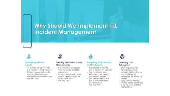 Managing ITIL Incidents Planning Why Should We Implement ITIL Incident Management Template PDF Managing ITIL Incidents Planning Why Should We Implement ITIL Incident Management Template PDF