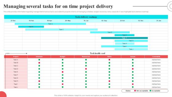 Managing Several Tasks For On Time Project Delivery Elements PDF Managing Several Tasks For On Time Project Delivery Elements PDF