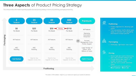 Managing Successful Product Launch To Market Three Aspects Of Product Pricing Strategy Demonstration PDF