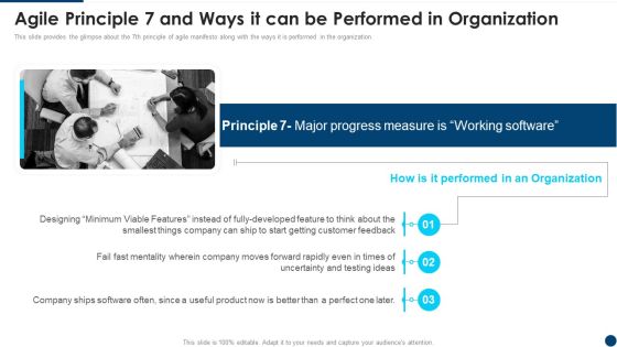 Manifesto Agile Application Agile Principle 7 And Ways It Can Be Performed In Organization Download PDF