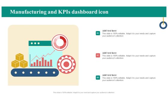 Manufacturing And Kpis Dashboard Icon Clipart PDF