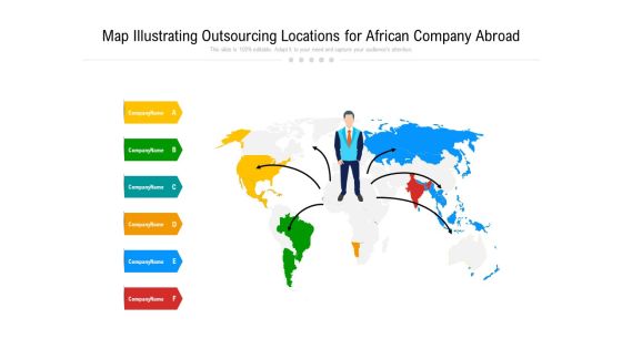 Map Illustrating Outsourcing Locations For African Company Abroad Ppt PowerPoint Presentation Gallery Microsoft PDF