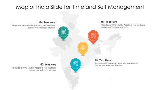 Map Of India Slide For Time And Self Management Introduction PDF