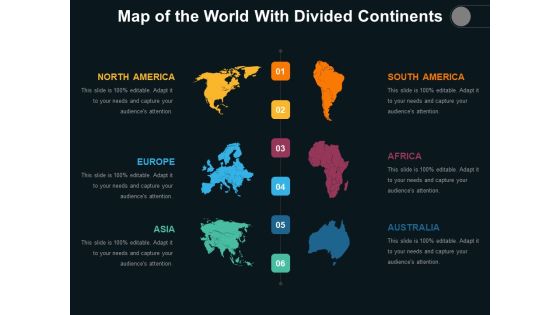 Map Of The World With Divided Continents Ppt PowerPoint Presentation Styles Visual Aids PDF Map Of The World With Divided Continents Ppt PowerPoint Presentation Styles Visual Aids PDF