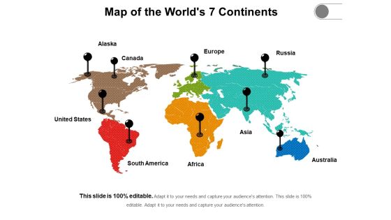 Map Of The Worlds 7 Continents Ppt PowerPoint Presentation Portfolio Brochure PDF