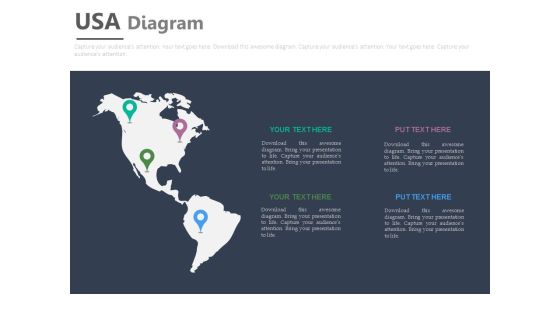 Map Of Usa With Multiple Locations Powerpoint Slides Map Of Usa With Multiple Locations Powerpoint Slides