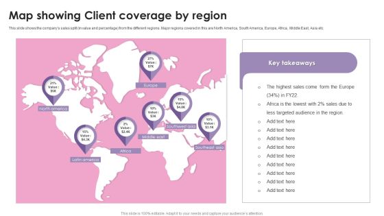Map Showing Client Coverage By Region Ppt Show Vector PDF Map Showing Client Coverage By Region Ppt Show Vector PDF