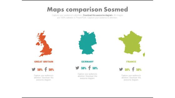 Maps For Great Britain Germany And France Powerpoint Slides