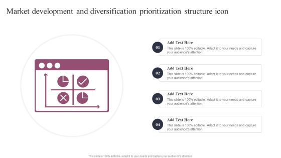 Market Development And Diversification Prioritization Structure Icon Sample PDF Market Development And Diversification Prioritization Structure Icon Sample PDF