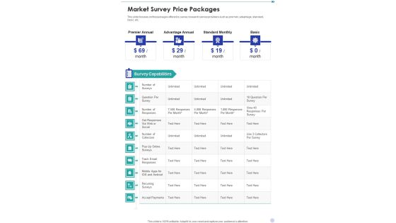 Market Survey Price Packages One Pager Sample Example Document Market Survey Price Packages One Pager Sample Example Document