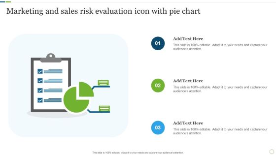 Marketing And Sales Risk Evaluation Icon With Pie Chart Rules PDF Marketing And Sales Risk Evaluation Icon With Pie Chart Rules PDF