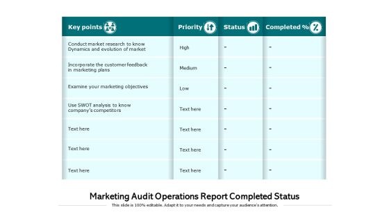 Marketing Audit Operations Report Completed Status Ppt PowerPoint Presentation Gallery Format PDF Marketing Audit Operations Report Completed Status Ppt PowerPoint Presentation Gallery Format PDF