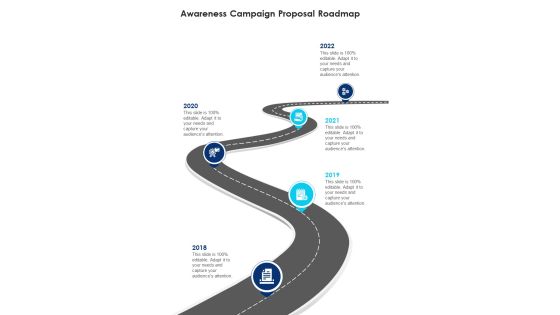 Marketing Awareness Campaign Proposal Awareness Campaign Proposal Roadmap One Pager Sample Example Document Marketing Awareness Campaign Proposal Awareness Campaign Proposal Roadmap One Pager Sample Example Document