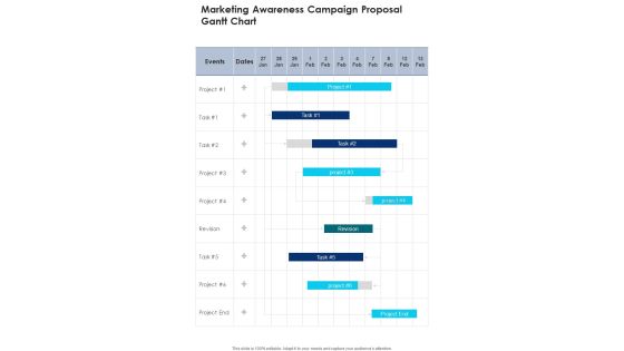 Marketing Awareness Campaign Proposal Gantt Chart One Pager Sample Example Document Marketing Awareness Campaign Proposal Gantt Chart One Pager Sample Example Document