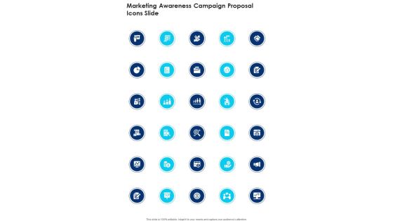 Marketing Awareness Campaign Proposal Icons Slide One Pager Sample Example Document