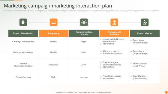 Marketing Campaign Marketing Interaction Plan Ppt PowerPoint Presentation Inspiration Ideas PDF Marketing Campaign Marketing Interaction Plan Ppt PowerPoint Presentation Inspiration Ideas PDF