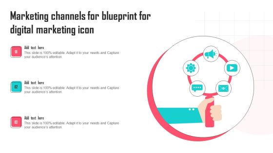 Marketing Channels For Blueprint For Digital Marketing Icon Professional PDF