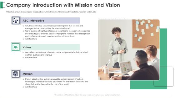 Marketing Company Investor Pitch Deck Company Introduction With Mission And Vision Diagrams PDF Marketing Company Investor Pitch Deck Company Introduction With Mission And Vision Diagrams PDF