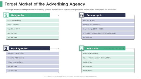 Marketing Company Investor Pitch Deck Target Market Of The Advertising Agency Introduction PDF Marketing Company Investor Pitch Deck Target Market Of The Advertising Agency Introduction PDF