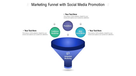 Marketing Funnel With Social Media Promotion Ppt PowerPoint Presentation File Skills