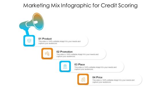 Marketing Mix Infographic For Credit Scoring Ppt Summary Gallery PDF