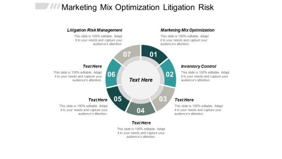 Marketing Mix Optimization Litigation Risk Management Inventory Control Ppt PowerPoint Presentation Infographics Show Marketing Mix Optimization Litigation Risk Management Inventory Control Ppt PowerPoint Presentation Infographics Show
