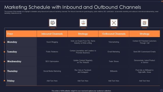 Marketing Schedule With Inbound And Outbound Channels Elements PDF Marketing Schedule With Inbound And Outbound Channels Elements PDF