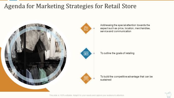 Marketing Strategies For Retail Store Agenda For Marketing Strategies For Retail Store Brochure PDF