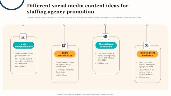 Marketing Strategy For A Recruitment Company Different Social Media Content Ideas Staffing Agency Structure PDF Marketing Strategy For A Recruitment Company Different Social Media Content Ideas Staffing Agency Structure PDF