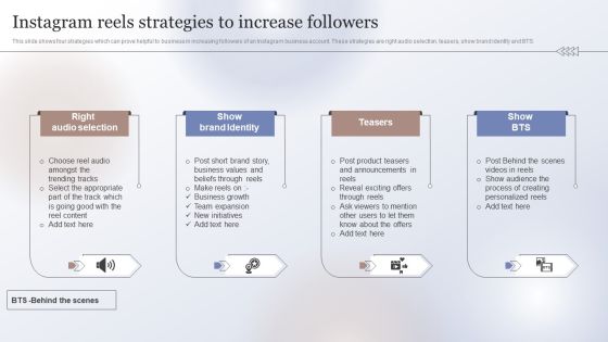 Marketing Strategy To Enhance Instagram Reels Strategies To Increase Followers Designs PDF Marketing Strategy To Enhance Instagram Reels Strategies To Increase Followers Designs PDF