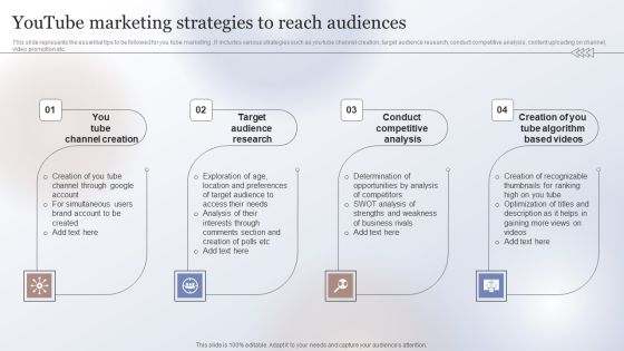 Marketing Strategy To Enhance Youtube Marketing Strategies To Reach Audiences Guidelines PDF Marketing Strategy To Enhance Youtube Marketing Strategies To Reach Audiences Guidelines PDF