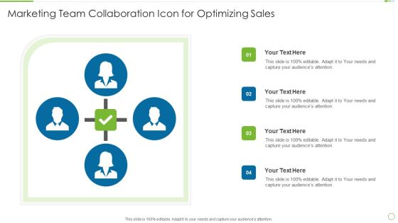 Marketing Team Collaboration Icon For Optimizing Sales Themes PDF Marketing Team Collaboration Icon For Optimizing Sales Themes PDF